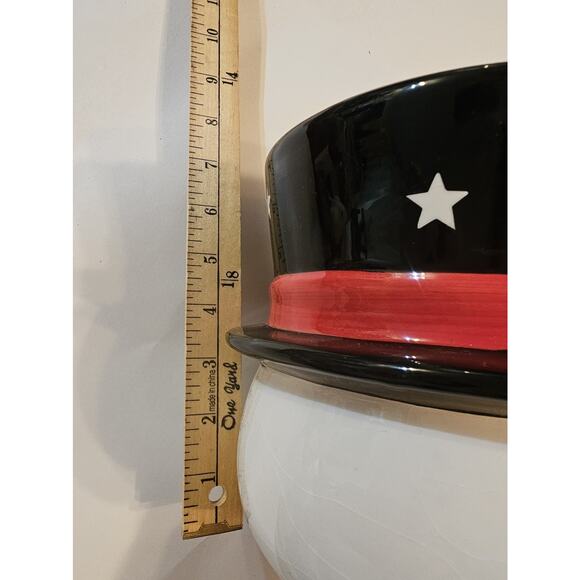 Edible Arrangements Snowman with Top Hat Ceramic Centerpiece Vase Planter Bowl - Picture 6 of 8